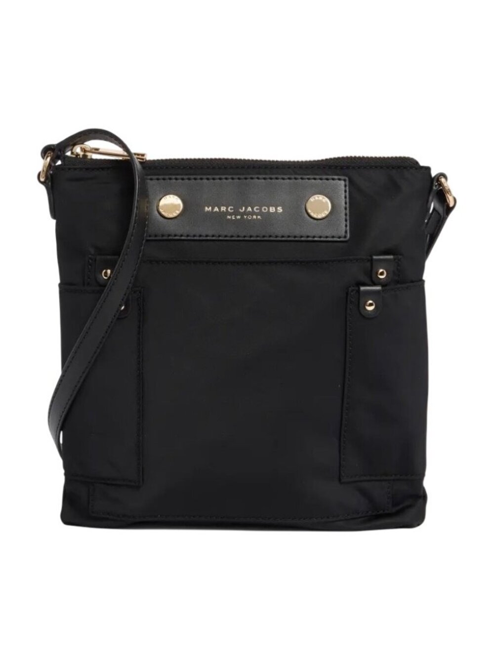 Marc Jacobs Preppy Nylon Swing Pack Crossbody Bag Black With Zip Closure